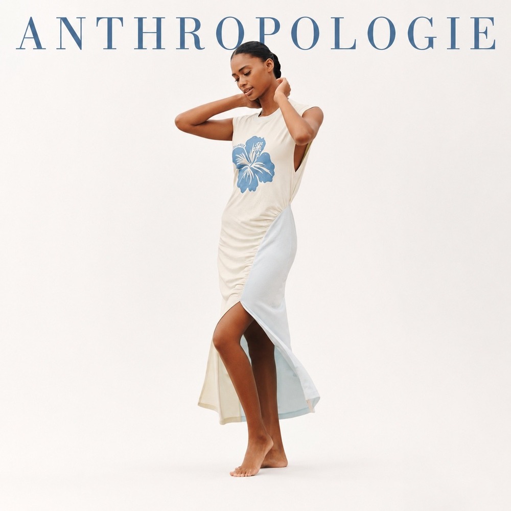Anthropologie Blue Green Celandine Maxi Dress